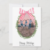 Cartes Pour Fêtes Annuelles Coquette à mâchoire rose de Noël (Devant)