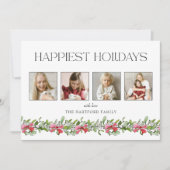 Cartes Pour Fêtes Annuelles Coquette Bow Mistletoe Joyeuses Vacances 4 Photo (Devant)