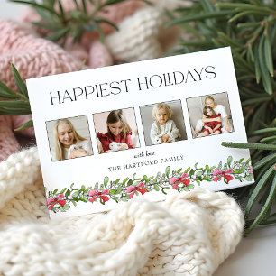 Cartes Pour Fêtes Annuelles Coquette Bow Mistletoe Joyeuses Vacances 4 Photo
