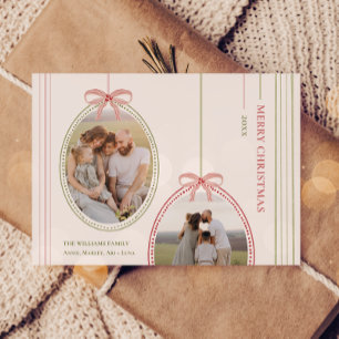 Cartes Pour Fêtes Annuelles Coquette chic grand-millénaire Deux photos Noël