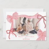 Cartes Pour Fêtes Annuelles Coquette-Core Rouge & Vaches Roses Photo Noël (Devant)