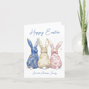Cartes Pour Fêtes Annuelles Coquette Cute vintage inspirée Bunny de Pâques Flo