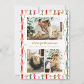 Cartes Pour Fêtes Annuelles Coquette de Noël moderne Bow Motif 3 Photo (Devant)