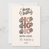 Cartes Pour Fêtes Annuelles Coquette Gingham Ho Ho Ho Christmas (Devant)