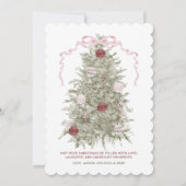 Cartes Pour Fêtes Annuelles Coquette Pink Bow Photo Noël (Dos)