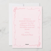 Cartes Pour Fêtes Annuelles Coquette rose Bow Noël Arbre Joyeux Noël (Dos)