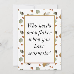 Cartes Pour Fêtes Annuelles Coquillages de mer plage tropicale côtière Noël