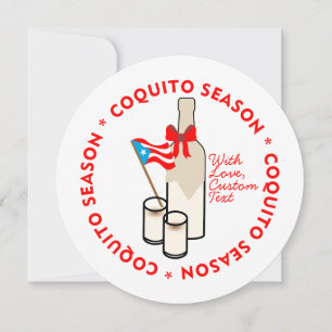 Cartes Pour Fêtes Annuelles Coquito Saison Texte Photo Personnalisé Cercle