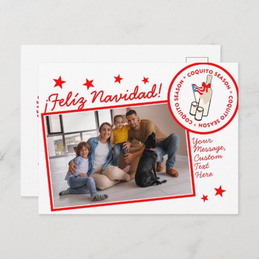 Cartes Pour Fêtes Annuelles Coquito Season Bottle Custom Photo Text (Devant / Derrière)