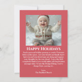 Cartes Pour Fêtes Annuelles Corail rose sapin de Noël (Dos)