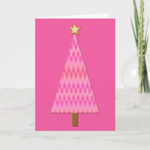 Cartes Pour Fêtes Annuelles Coral rose Ombre moderne arbre de Noël
