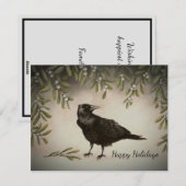 Cartes Pour Fêtes Annuelles Corbeau au gui (Devant / Derrière)