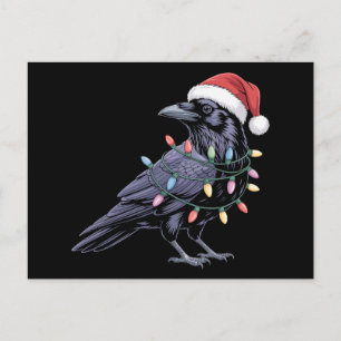 Cartes Pour Fêtes Annuelles Corbeau de Noël Chapeau de Père Noël Corbeau Lumiè