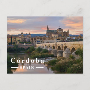 Cartes Pour Fêtes Annuelles Córdoba Espagne Coucher de soleil Pont romain et M