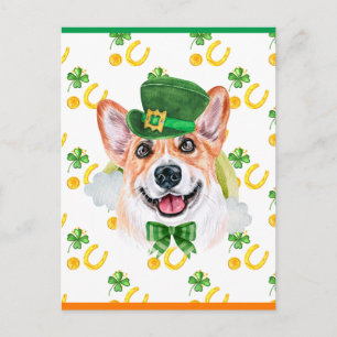 Cartes Pour Fêtes Annuelles Corgi Chien Trèfle St. Patrick Jour