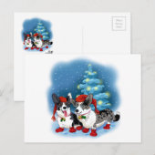 CARTES POUR FÊTES ANNUELLES CORGI CHRISTMAS (Devant / Derrière)