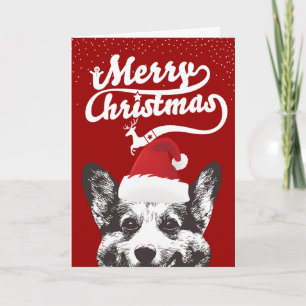 Cartes Pour Fêtes Annuelles Corgi, clause Joyeux Noël Rouge