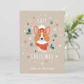 Cartes Pour Fêtes Annuelles Corgi Cozy - Chaleur de Noël (Debout devant)