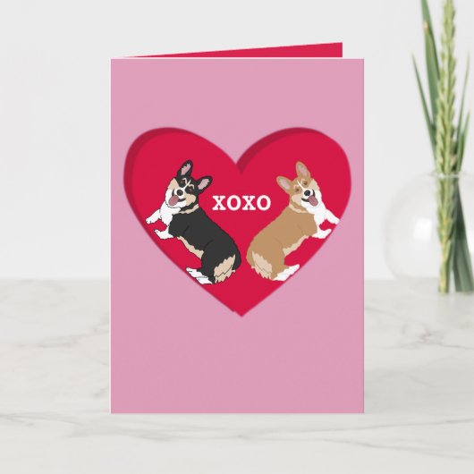 Cartes Pour Fêtes Annuelles Corgi de la Saint-Valentin (Devant)