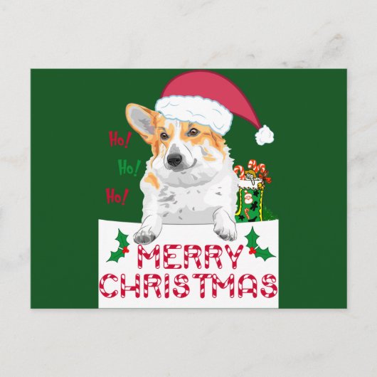 Cartes Pour Fêtes Annuelles Corgi de Noël (Devant)