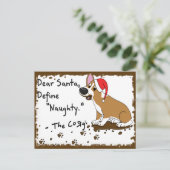 Cartes Pour Fêtes Annuelles Corgi de Noël boueux (Debout devant)