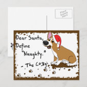 Cartes Pour Fêtes Annuelles Corgi de Noël boueux (Devant / Derrière)