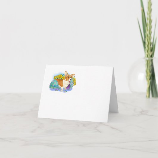 Cartes Pour Fêtes Annuelles Corgi de Pâques (Devant)