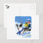 Cartes Pour Fêtes Annuelles Corgi d'hiver (Devant / Derrière)