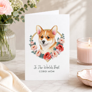 Cartes Pour Fêtes Annuelles Corgi Maman Personnalisée Fête des Mères