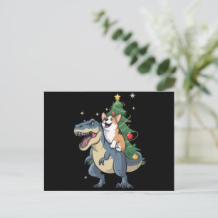 Cartes Pour Fêtes Annuelles Corgi Noël Dinosaure Arbre Rex Vacances Xmas 