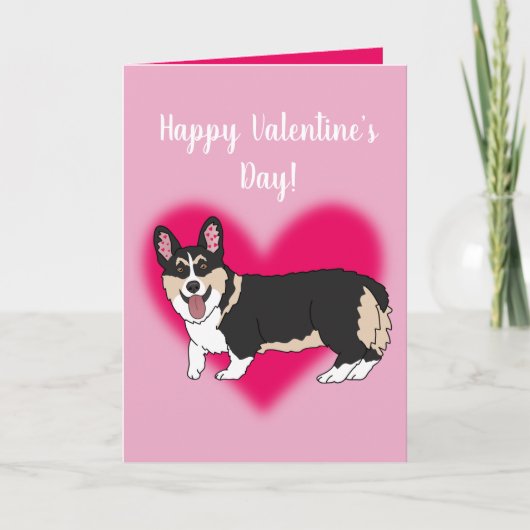 Cartes Pour Fêtes Annuelles Corgi Saint-Valentin  (Devant)