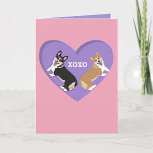 Cartes Pour Fêtes Annuelles Corgi Saint-Valentin XOXO