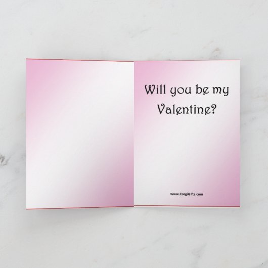 Cartes Pour Fêtes Annuelles Corgi souriant avec Coeurs Valentine (Intérieur)