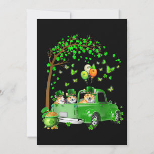 Cartes Pour Fêtes Annuelles Corgi St Patrick Day Green Truck Under