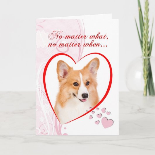 Cartes Pour Fêtes Annuelles Corgi Valentine (Devant)