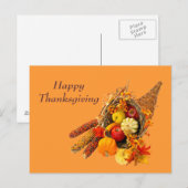 Cartes Pour Fêtes Annuelles Corne d'abondance (Devant / Derrière)