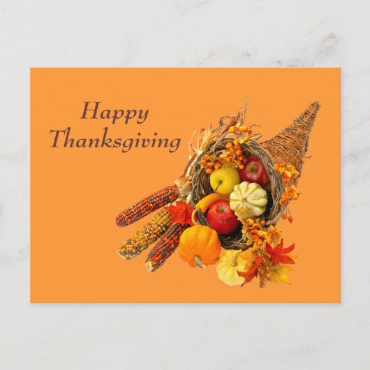 Cartes Pour Fêtes Annuelles Corne d'abondance (Devant)