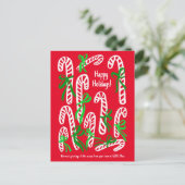 Cartes Pour Fêtes Annuelles Corporate Candycanes CUSTOM PHOTO Christmas (Debout devant)