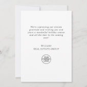 Cartes Pour Fêtes Annuelles Corporate Greeting (Dos)