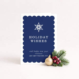 Cartes Pour Fêtes Annuelles CORPORATIF NOËL moderne minimaliste flocon de neig