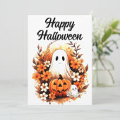 Cartes Pour Fêtes Annuelles Correctif Citrouille enchâssé (Debout devant)