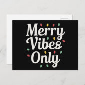 Cartes Pour Fêtes Annuelles Correspondance famille Noël Joyeux Vibes seulement (Devant / Derrière)