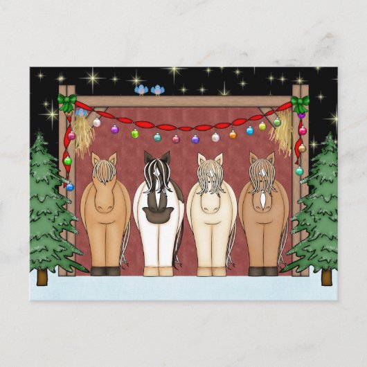 Cartes Pour Fêtes Annuelles Corse mignonne troupeau de Joyeuses vacances Noël (Devant)