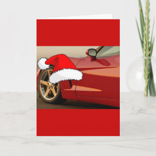 Cartes Pour Fêtes Annuelles Corvette rouge de Noël