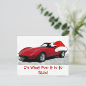 Cartes Pour Fêtes Annuelles Corvette rouge de Noël 1979 (Debout devant)