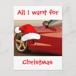 Cartes Pour Fêtes Annuelles Corvette rouge Noël
