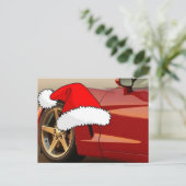 Cartes Pour Fêtes Annuelles Corvette rouge Noël (Debout devant)