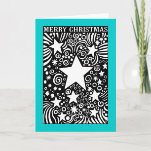 Cartes Pour Fêtes Annuelles Cosmos de Noël - II - Turquoise