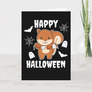 Cartes Pour Fêtes Annuelles Costume de citrouille d'Halloween pour écureuil he