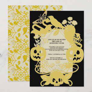 Cartes Pour Fêtes Annuelles Costume drôle d'anniversaire Halloween géométrique